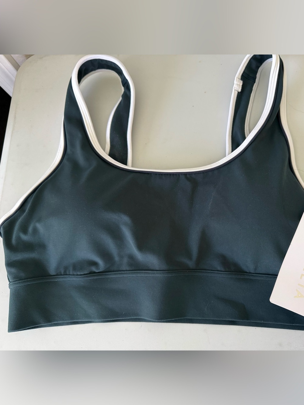 Athleta  Sports Bra with White Piping